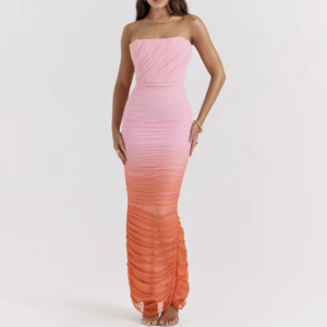 Solana Ombré Ruched Maxi Dress